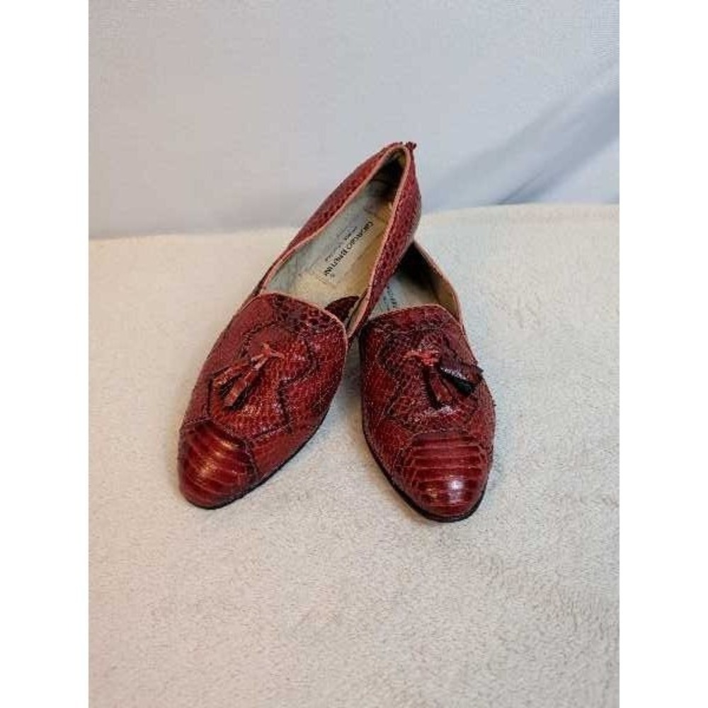 Giorgio Brutini Red Genuine Snake Leather Tassel Loafer Shoes 8M